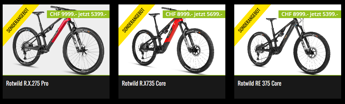 Rotwild Aktion ab 40% Rabatt!